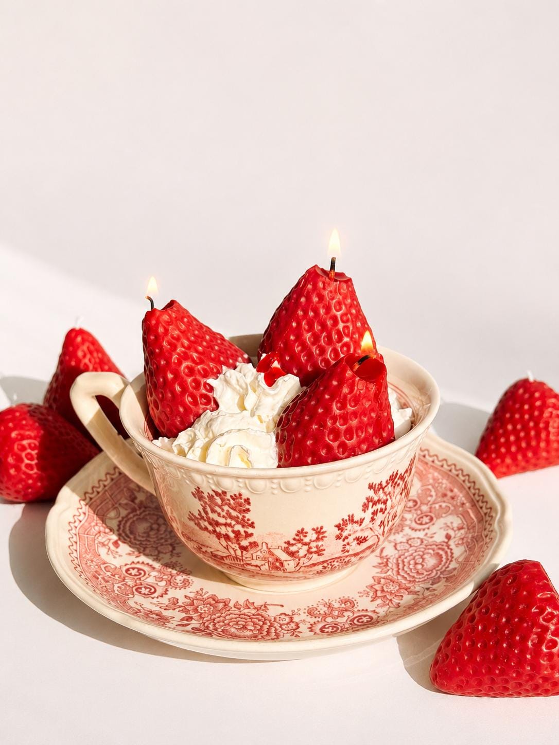 Realistic Strawberry Candles
