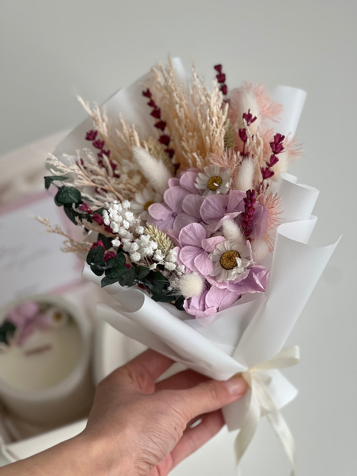 Soy Candle & Dried Flower Gift Set