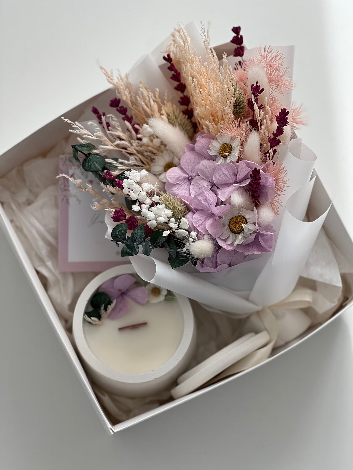 Soy Candle & Dried Flower Gift Set