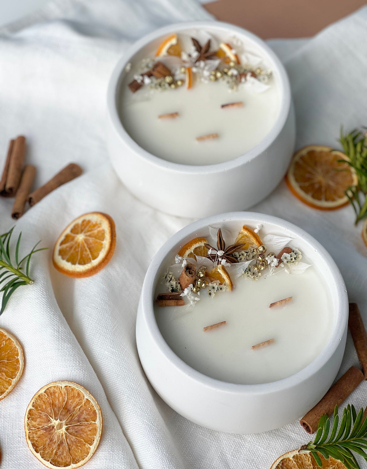 Handmade Soy Candle with Dried Flowers
