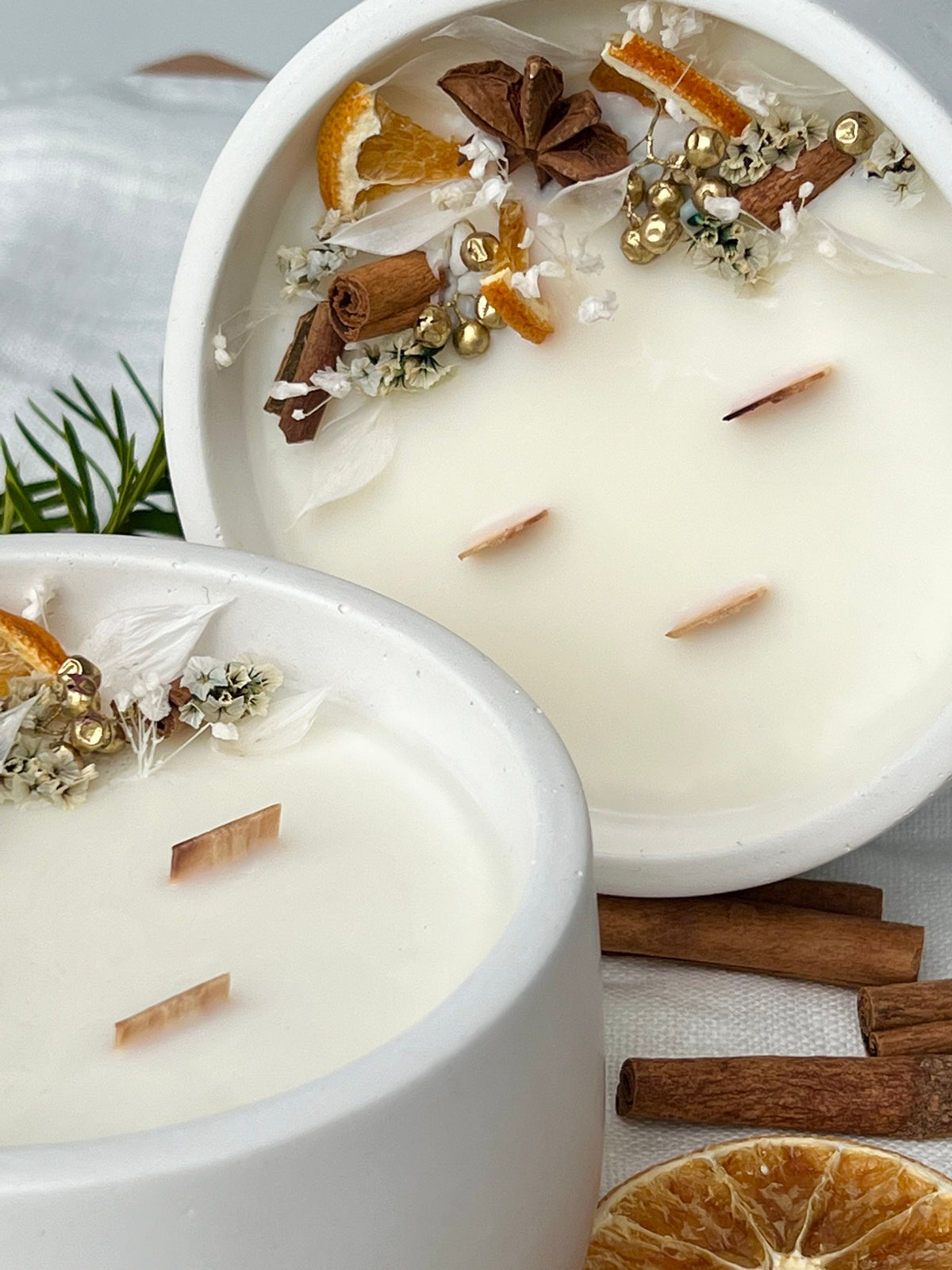 Handmade Soy Candle with Dried Flowers