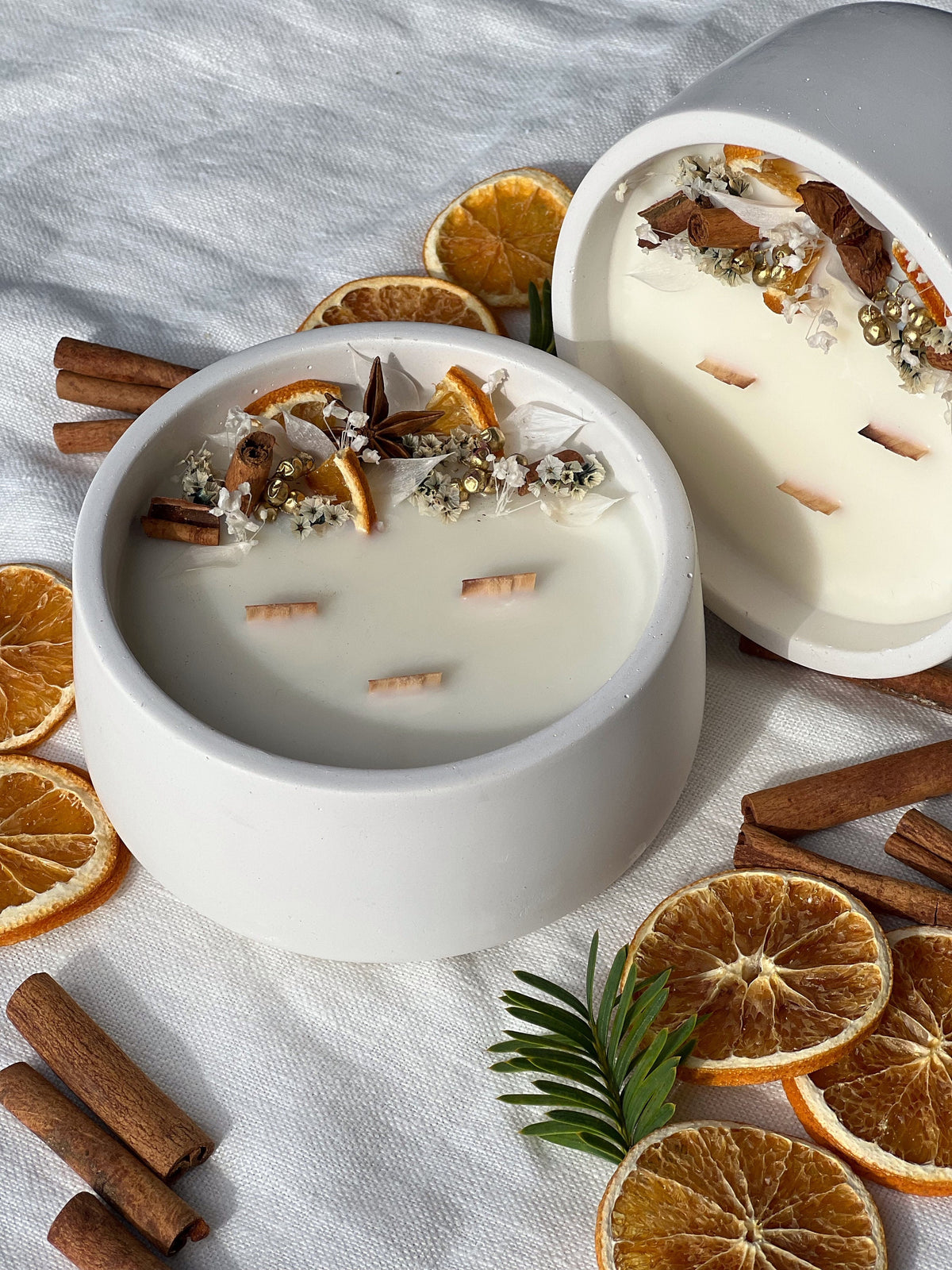 Handmade Soy Candle with Dried Flowers