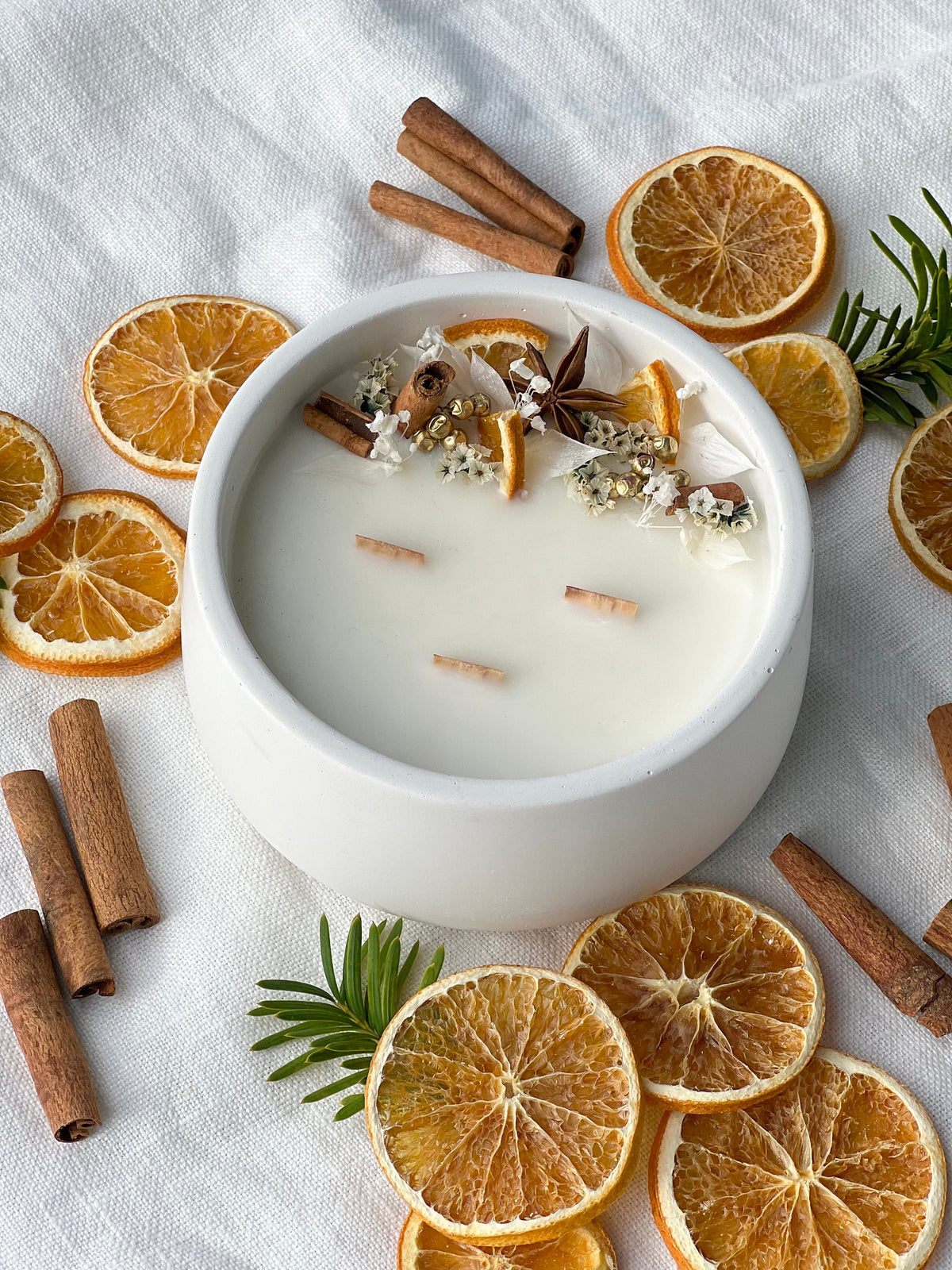 Handmade Soy Candle with Dried Flowers
