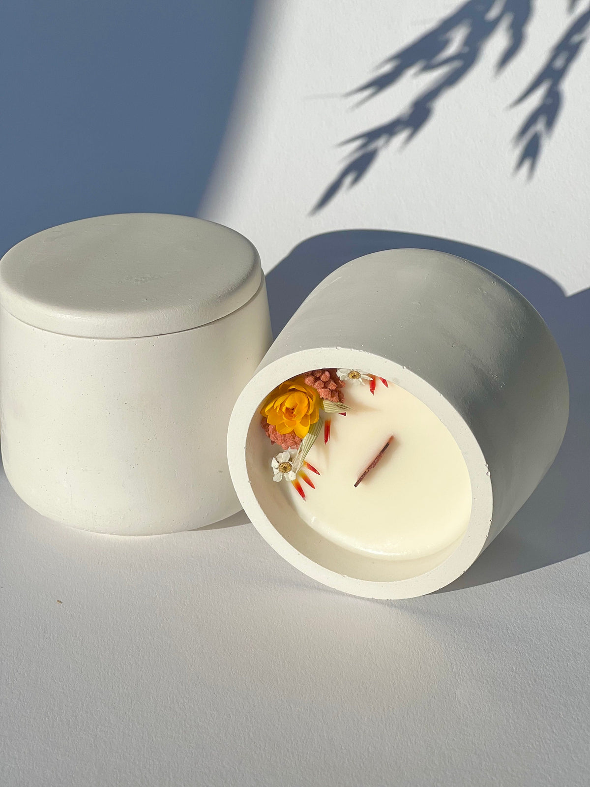 Wooden Wick Soy Candle in Concrete Jar
