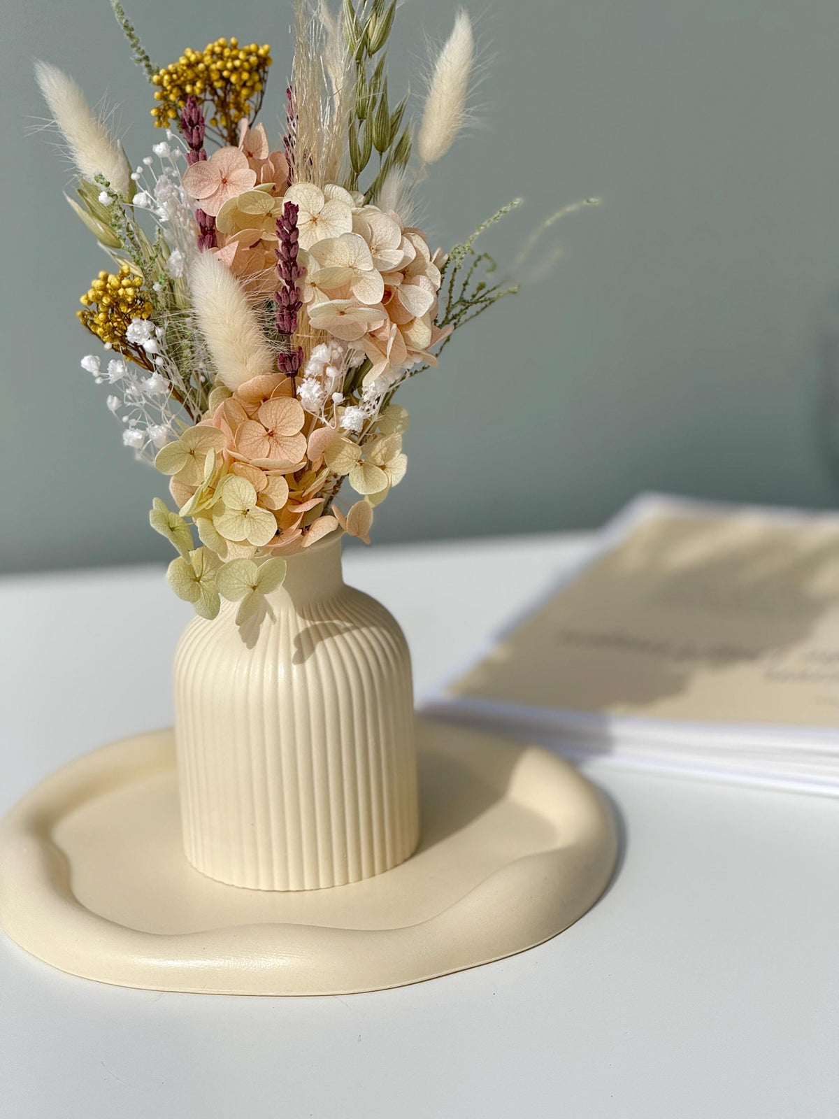 Handmade Dried Flower Bouquet with Vase