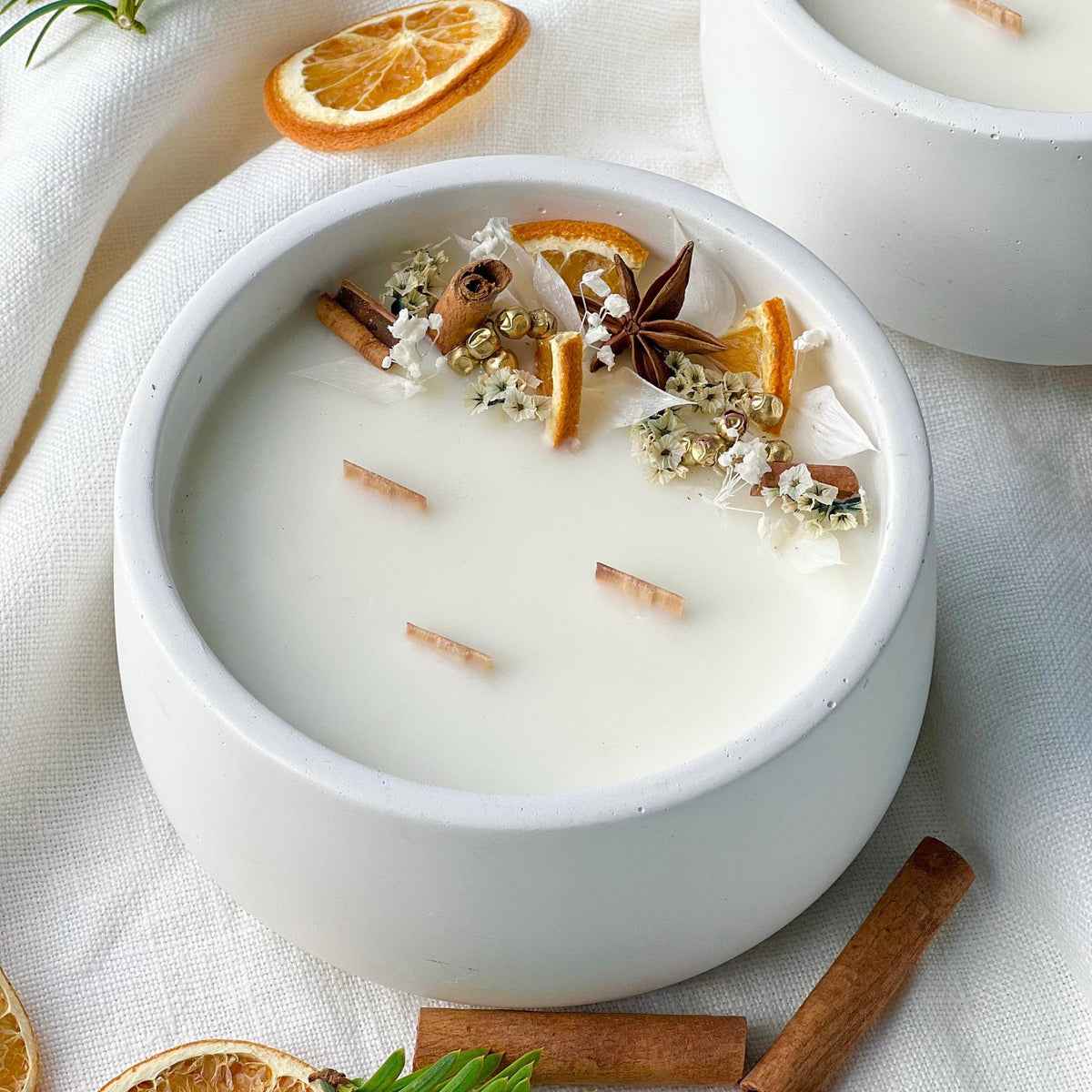 Handmade Soy Candle with Dried Flowers