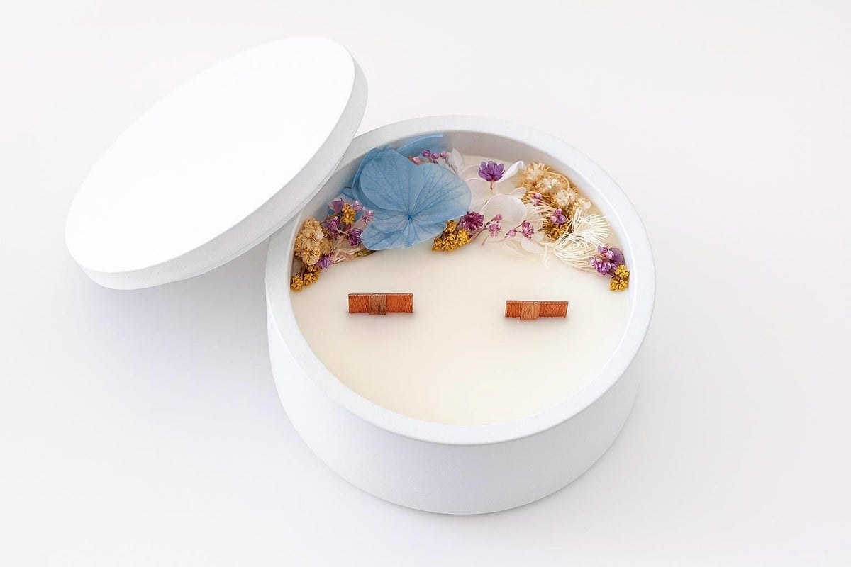 Dried Flower Soy Candle in Concrete Jar
