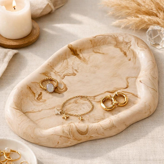 Marble Effect Jewelry Tray