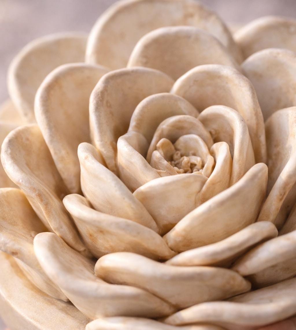 Marble Soy Candle with Flower Lid
