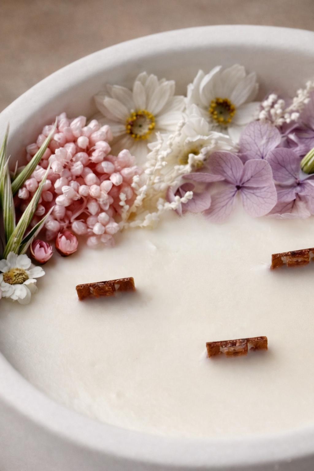 Dried Flower Soy Candle in White Jar