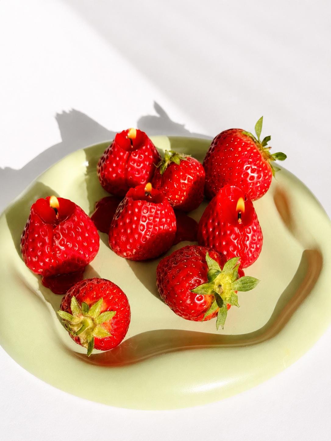 Realistic Strawberry Candles