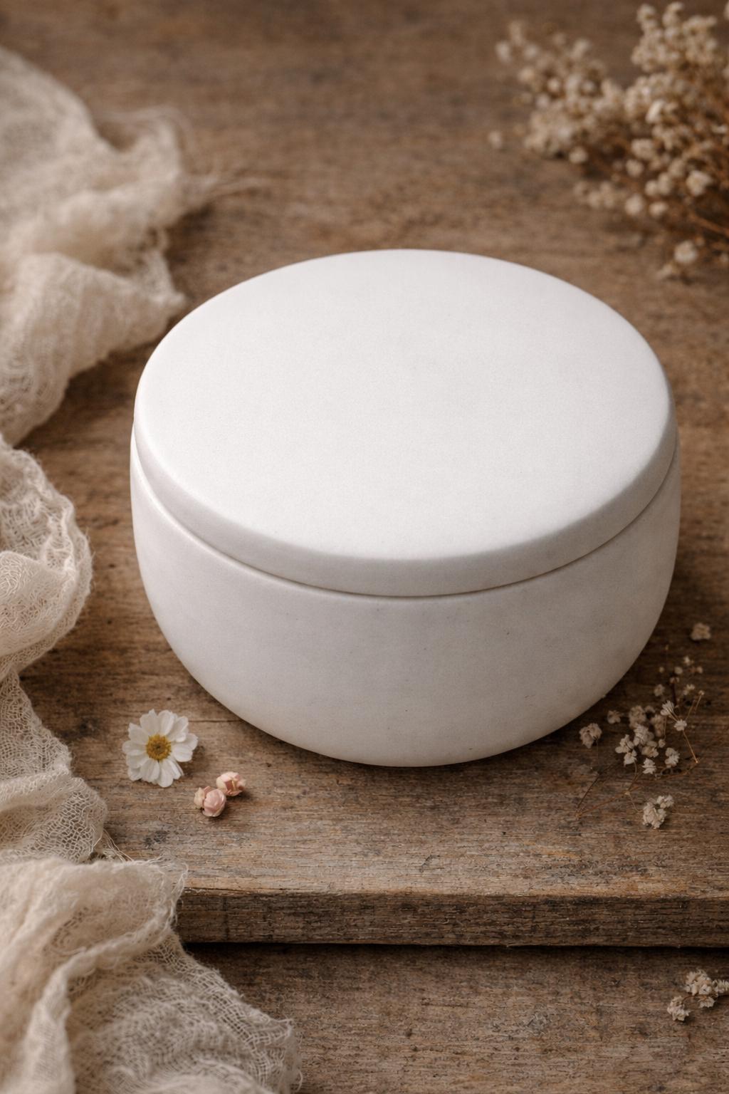 Dried Flower Soy Candle in White Jar